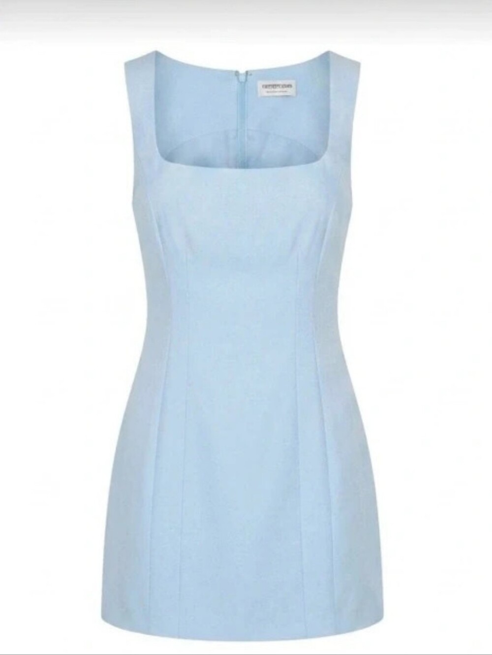 Peppermayo Powder Blue Square Neck Mini Dress